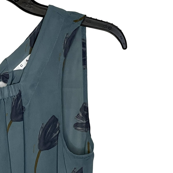 CAbi Tank Top Size Small Green‎ Floral Sheer Lightweight Boho Womens Back Tie - Picture 5 of 8